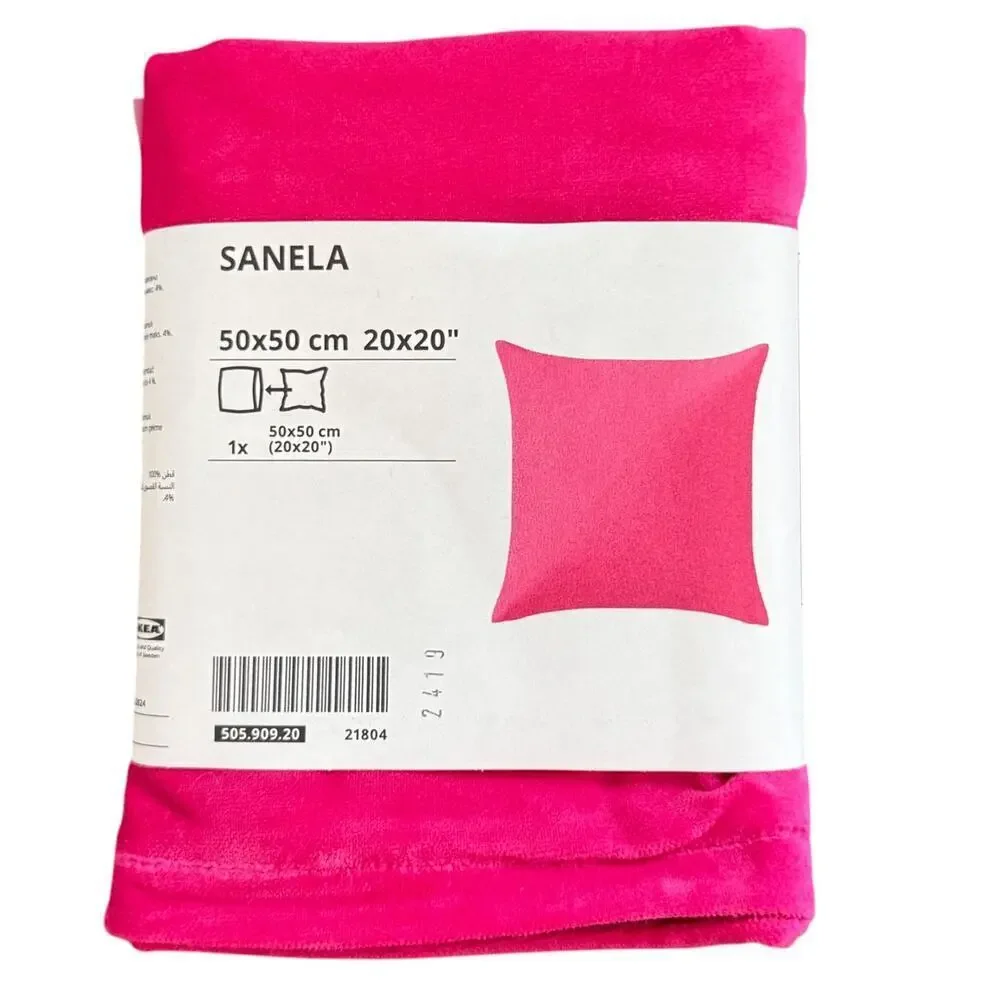 IKEA SANELA Bright Pink Cotton Velvet Pillow Cover 20